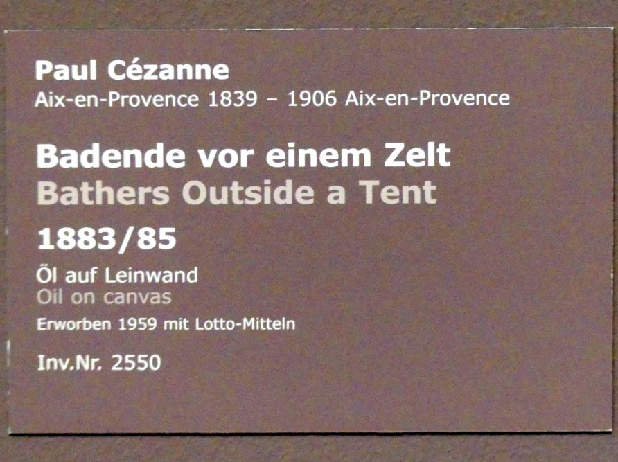 Paul Cézanne (1866–1906), Badende vor einem Zelt, Stuttgart, Staatsgalerie, Europäische Malerei und Skulptur 2, 1883–1885, Bild 2/2