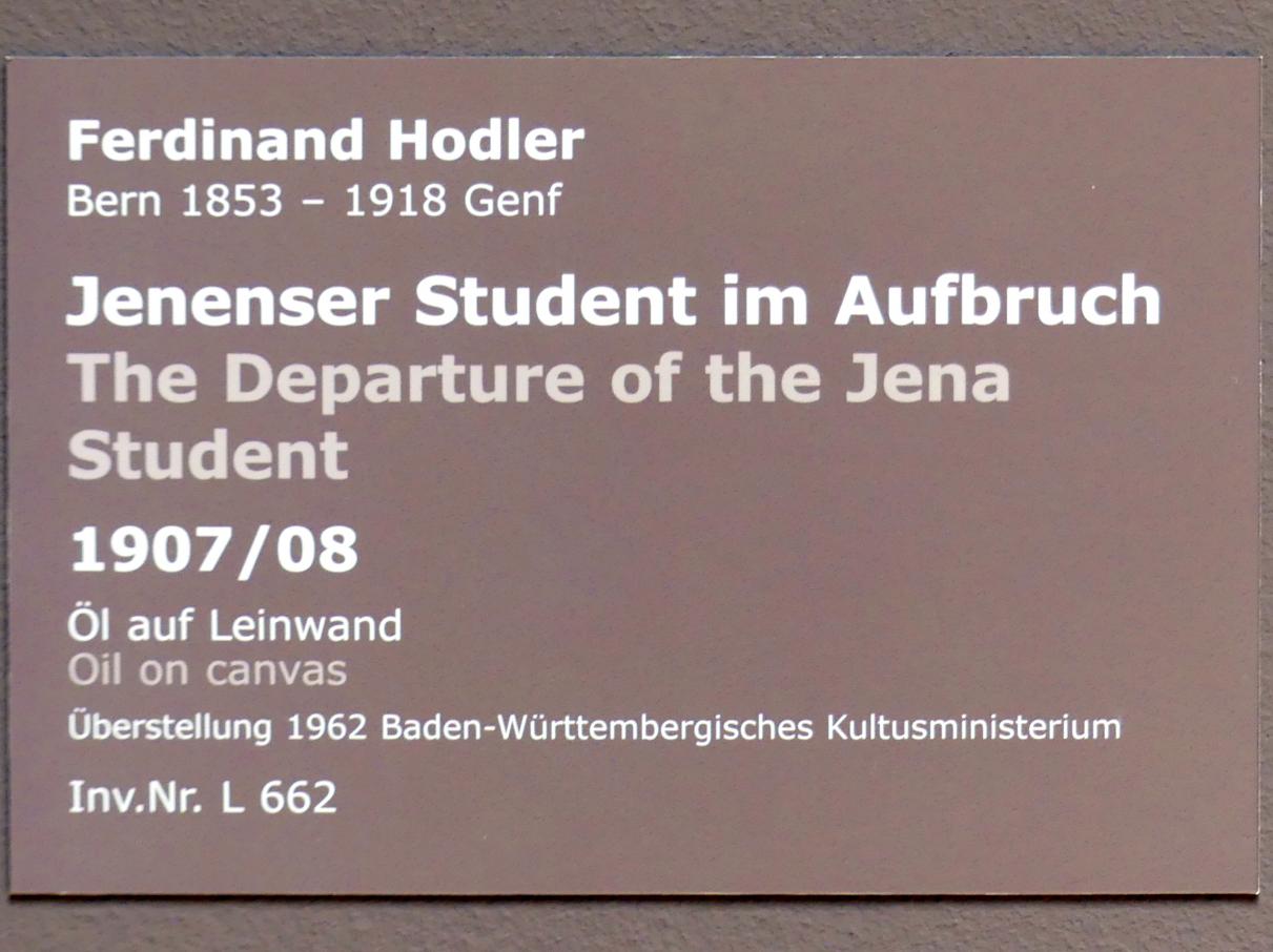 Ferdinand Hodler (1882–1915), Jenenser Student im Aufbruch, Stuttgart, Staatsgalerie, Europäische Malerei und Skulptur 4, 1907–1908, Bild 2/2