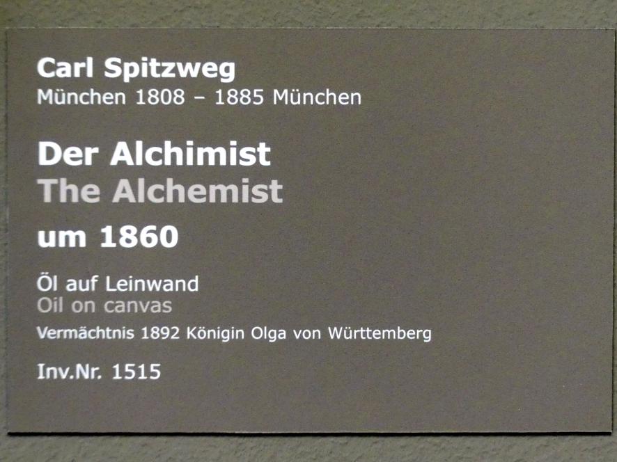 Carl Spitzweg (1835–1880), Der Alchimist, Stuttgart, Staatsgalerie, Europäische Malerei und Skulptur 5, 1860, Bild 2/2
