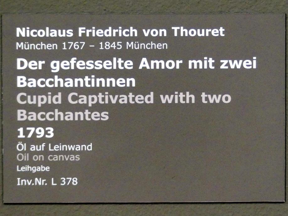 Nikolaus Friedrich von Thouret (1793), Der gefesselte Amor mit zwei Bacchantinnen, Stuttgart, Staatsgalerie, Europäische Malerei und Skulptur 7, 1793, Bild 2/2