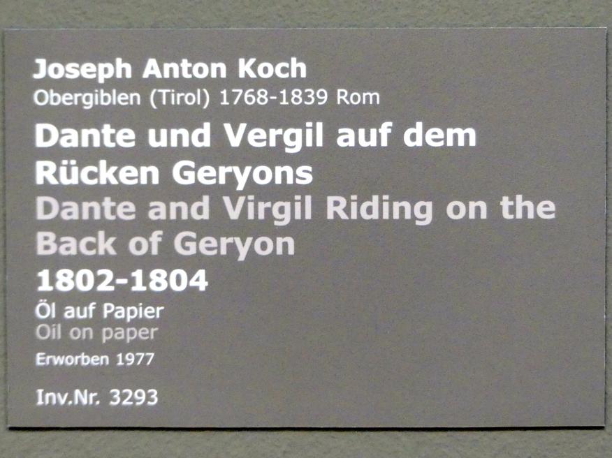 Joseph Anton Koch (1796–1835), Dante und Vergil auf dem Rücken Geryons, Stuttgart, Staatsgalerie, Europäische Malerei und Skulptur 7, 1802–1804, Bild 2/2