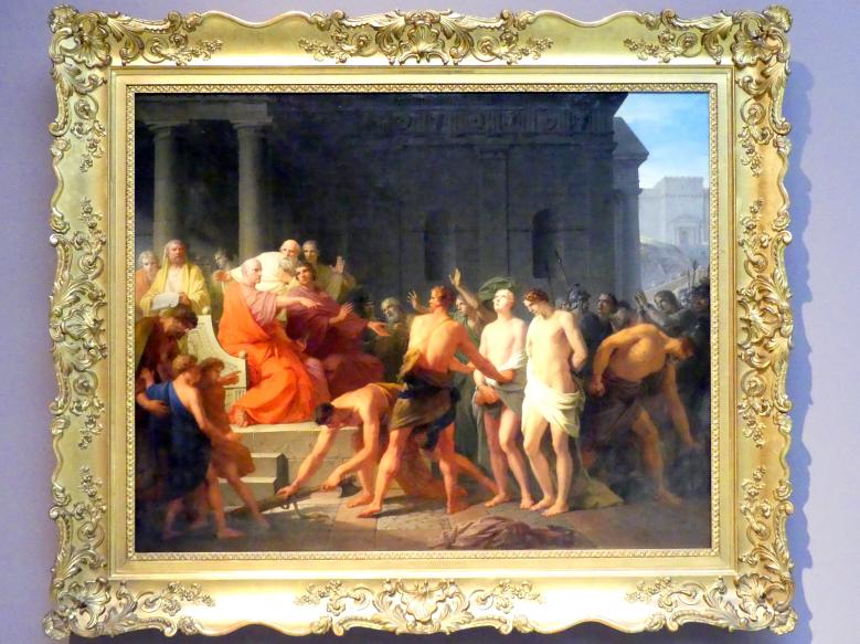 Heinrich Friedrich Füger (1788–1811), Brutus verurteilt seine Söhne zum Tode, Stuttgart, Staatsgalerie, Europäische Malerei und Skulptur 8, 1799, Bild 1/2