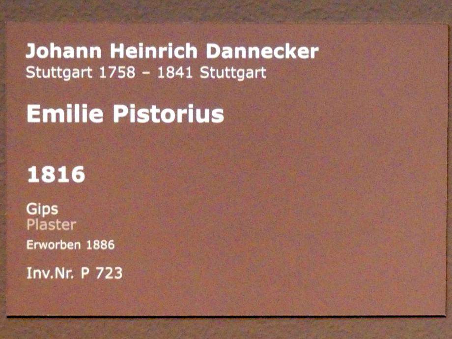 Johann Heinrich Dannecker (1787–1819), Emilie Pistorius, Stuttgart, Staatsgalerie, Europäische Malerei und Skulptur 10, 1816, Bild 4/4