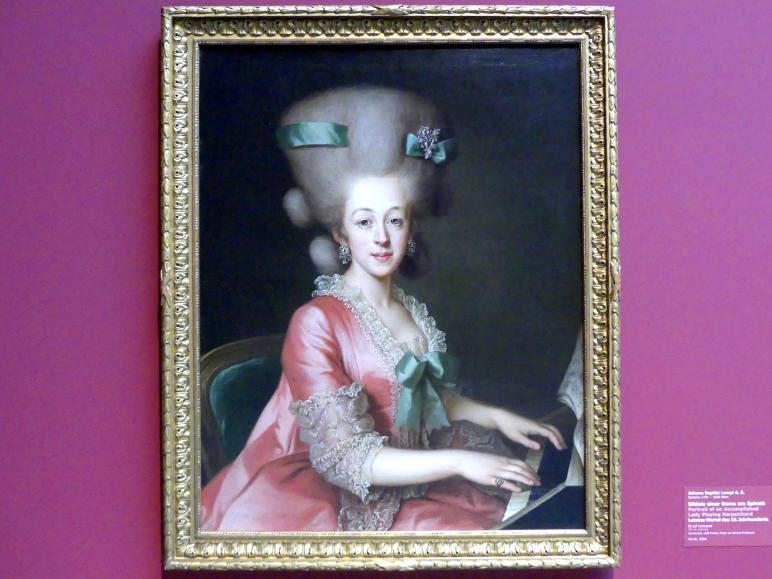 Johann Baptist Lampi der Ältere (1780–1809), Bildnis einer Dame am Spinett, Stuttgart, Staatsgalerie, Italienische Malerei 1, Letztes Viertel 18. Jhd., Bild 1/2