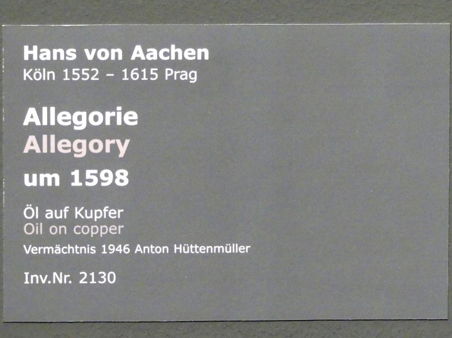 Hans von Aachen (1574–1615), Allegorie, Stuttgart, Staatsgalerie, Niederländische Malerei 2, um 1598, Bild 2/2