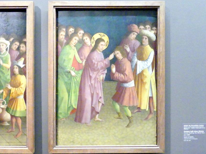 Meister der Darmstädter Passion (1435–1460), Christus heilt einen Blinden, Stuttgart, Staatsgalerie, Altdeutsche Malerei 2, um 1435, Bild 1/2