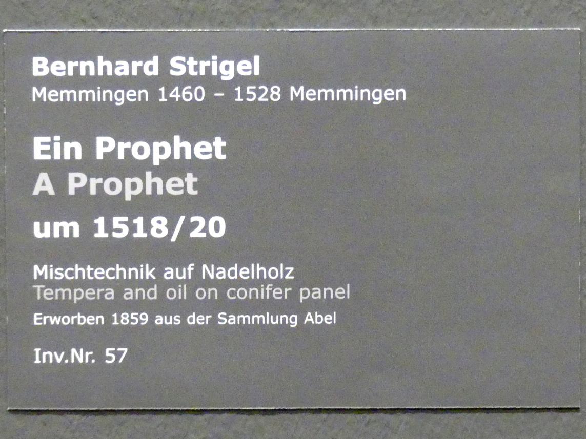 Bernhard Strigel (1475–1528), Ein Prophet, Stuttgart, Staatsgalerie, Altdeutsche Malerei 3, um 1518–1520, Bild 2/2