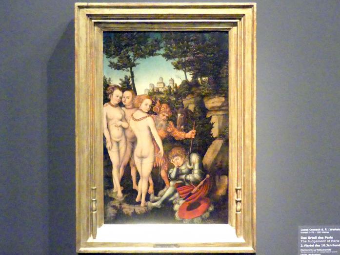 Lucas Cranach der Ältere (Werkstatt) (1515–1550), Das Urteil des Paris, Stuttgart, Staatsgalerie, Altdeutsche Malerei 4, 2. Viertel 16. Jhd., Bild 1/2