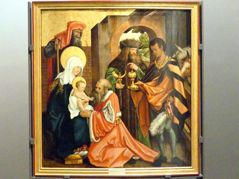 Hans Schäufelein (1503–1531), Die Anbetung der Heiligen Drei Könige, Stuttgart, Staatsgalerie, Altdeutsche Malerei 4, 1509–1510