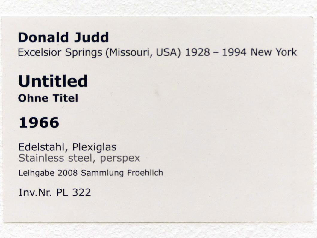 Donald Judd (1965–1968), Untitled - Ohne Titel, Stuttgart, Staatsgalerie, Internationale Malerei, Skulptur und Gegenwartskunst 1, 1966, Bild 6/6