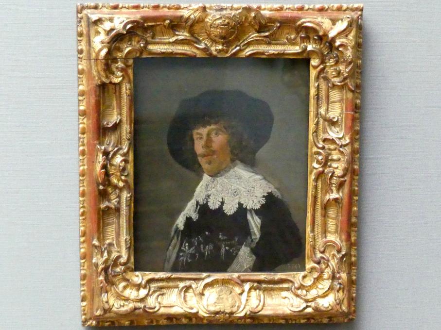 Frans Hals (1616–1664), Bildnis eines jungen Mannes in schwarzem Rock, Dresden, Gemäldegalerie Alte Meister, 2. OG: Niederländische Genremalerei, um 1633, Bild 1/2