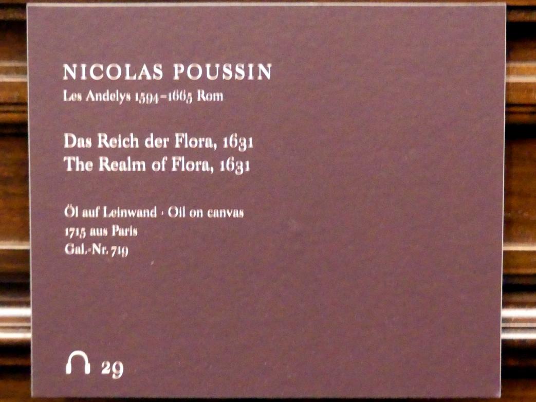 Nicolas Poussin (1624–1663), Das Reich der Flora, Dresden, Gemäldegalerie Alte Meister, 1. OG: Französische Malerei 17. Jahrhundert, 1631, Bild 2/3