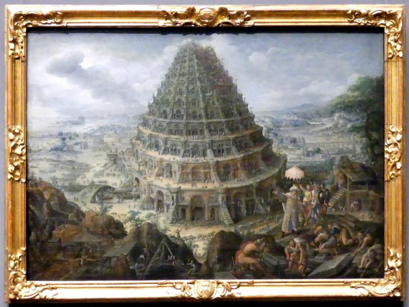 Marten van Valckenborch (1595), Der Turmbau zu Babel, Dresden, Gemäldegalerie Alte Meister, 1. OG: Niederländische Malerei 17. Jahrhundert, 1595, Bild 1/2