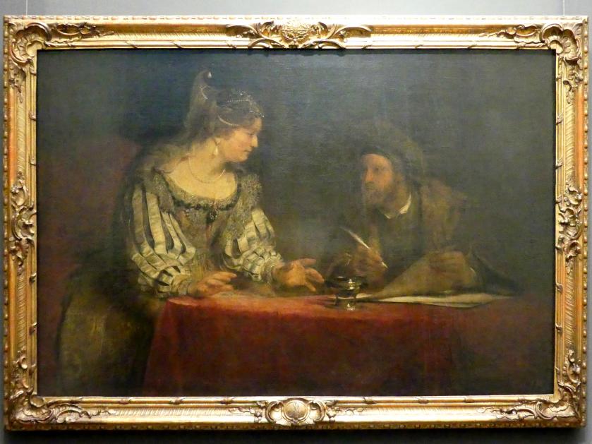 Arent de Gelder (1681–1685), Esther und Mardochai, Dresden, Gemäldegalerie Alte Meister, 1. OG: Rembrandt, um 1685