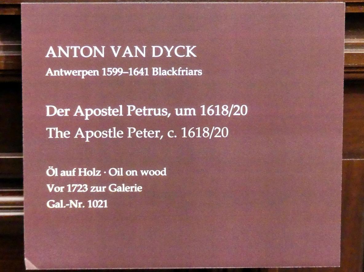 Anthonis (Anton) van Dyck (1614–1641), Der Apostel Petrus, Dresden, Gemäldegalerie Alte Meister, 1. OG: van Dyck, um 1618–1620, Bild 2/2
