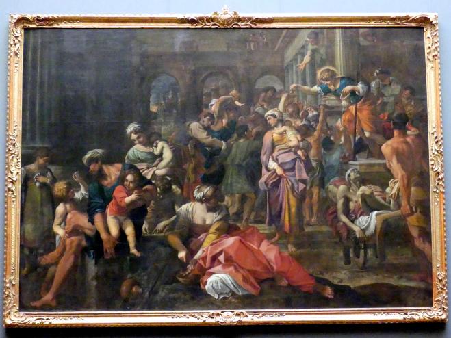 Annibale Carracci (1582–1609), Die Almosenspende des heiligen Rochus, Dresden, Gemäldegalerie Alte Meister, 1. OG: Historienmalerei, 1594–1595, Bild 1/2