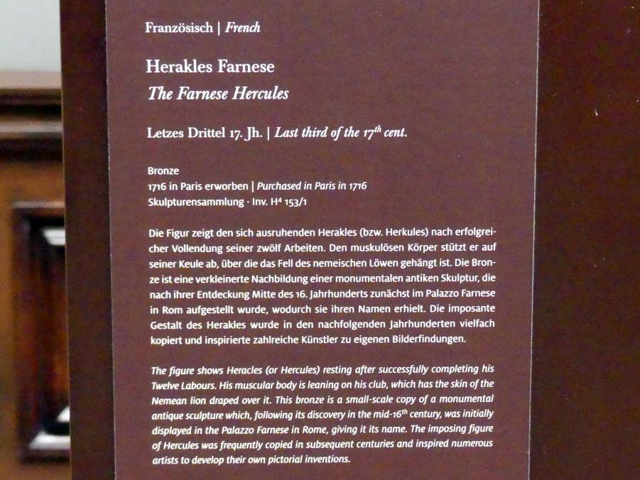 Herakles Farnese, Dresden, Gemäldegalerie Alte Meister, 1. OG: Historienmalerei, Letztes Drittel 17. Jhd., Bild 6/6