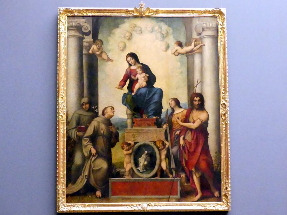 Antonio Allegri (Correggio) (1511–1532), Die Madonna des heiligen Franziskus, Dresden, Gemäldegalerie Alte Meister, 1. OG: Altäre, 1514–1515, Bild 1/2