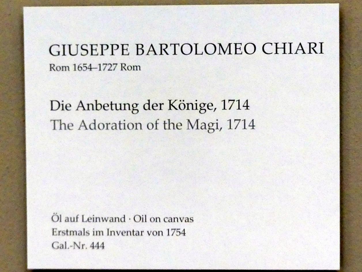 Giuseppe Bartolomeo Chiari (1705–1714), Die Anbetung der Könige, Dresden, Gemäldegalerie Alte Meister, Treppenhaus, 1714, Bild 2/2