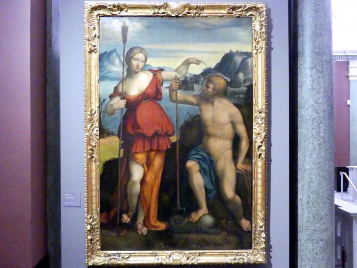 Benvenuto Tisi Garofalo (1509–1540), Poseidon und Athene, Dresden, Gemäldegalerie Alte Meister, EG: Ferrareser Malerei, 1512