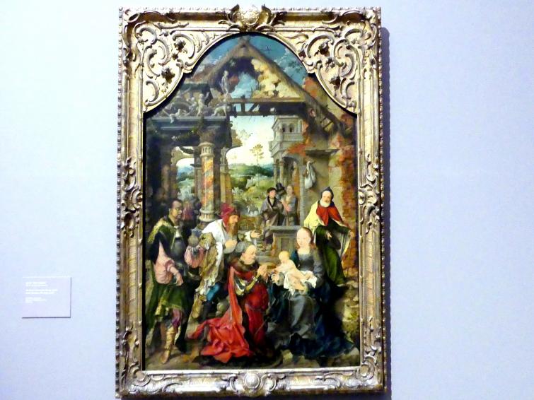Joos van Cleve (Joos van der Beke) (1507–1538), Die kleine Anbetung der Könige, Dresden, Gemäldegalerie Alte Meister, EG: Altäre und Andachtsbilder, 1517–1518