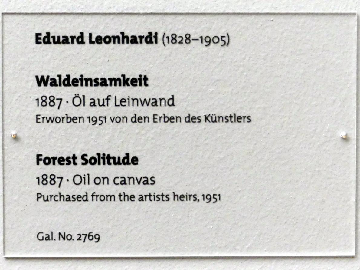 Eduard Leonhardi (1872–1900), Waldeinsamkeit, Dresden, Albertinum, Galerie Neue Meister, 2. Obergeschoss, Saal 1, 1887, Bild 2/2