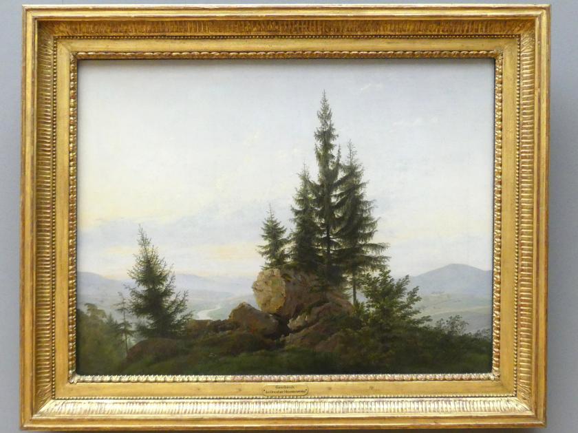 Caspar David Friedrich (1798–1836), Ausblick ins Elbtal, Dresden, Albertinum, Galerie Neue Meister, 2. Obergeschoss, Saal 2, um 1807, Bild 1/2