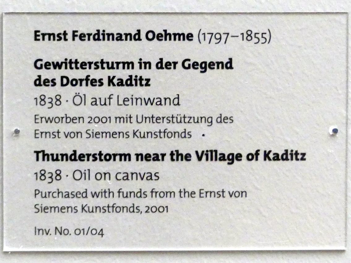 Ernst Ferdinand Oehme (1821–1853), Gewittersturm in der Gegend des Dorfes Kaditz, Dresden, Albertinum, Galerie Neue Meister, 2. Obergeschoss, Saal 3, 1838, Bild 2/2