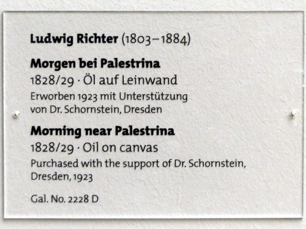 Ludwig Richter (1824–1884), Morgen bei Palestrina, Dresden, Albertinum, Galerie Neue Meister, 2. Obergeschoss, Saal 4, 1828–1829, Bild 2/2