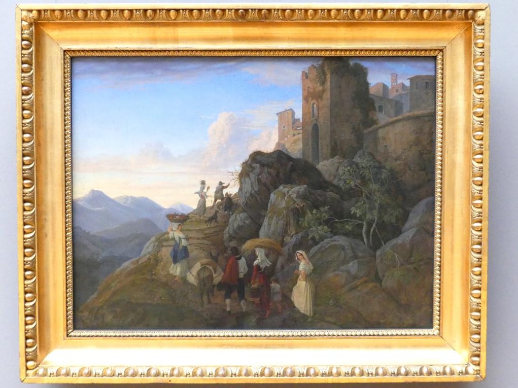 Ludwig Richter (1824–1884), Civitella (Der Abend), Dresden, Albertinum, Galerie Neue Meister, 2. Obergeschoss, Saal 4, 1827–1828, Bild 1/2