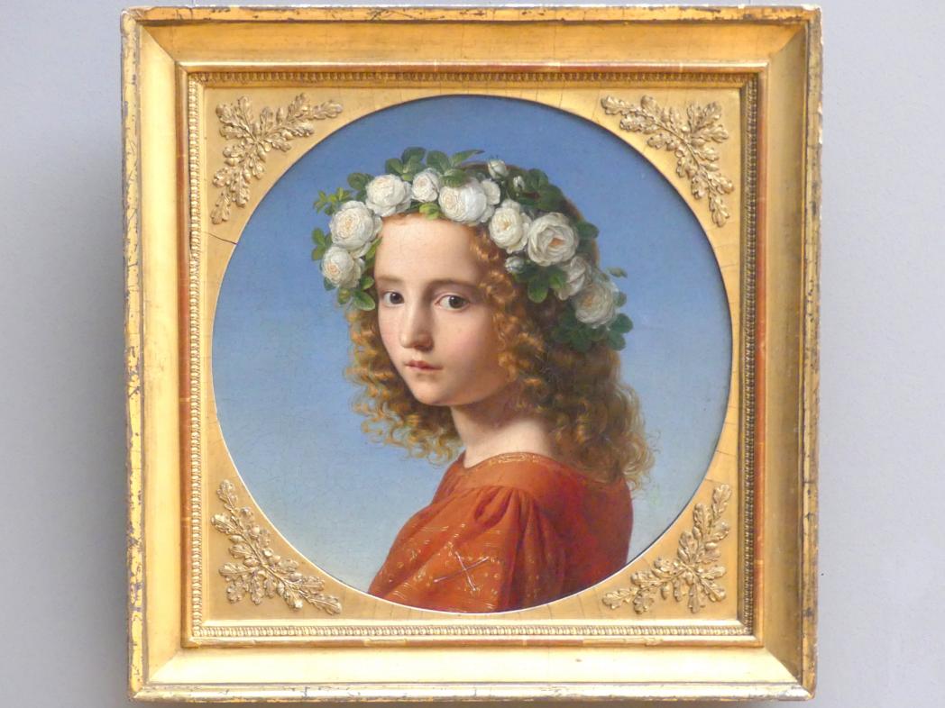 Theobald von Oer (1832), Mädchen mit Blütenkranz im Haar, Dresden, Albertinum, Galerie Neue Meister, 2. Obergeschoss, Saal 4, 1832, Bild 1/2