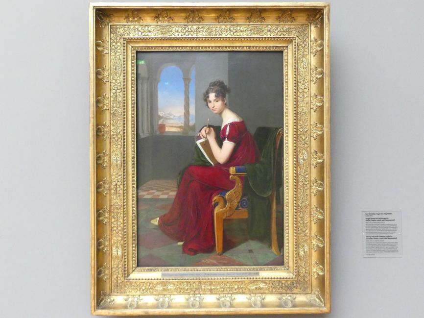 Carl Christian Vogel von Vogelstein (1816–1853), Junge Dame mit Zeichengerät - Gräfin Thekla Ludolf, geb. Weyssenhoff, Dresden, Albertinum, Galerie Neue Meister, 2. Obergeschoss, Saal 4, 1816