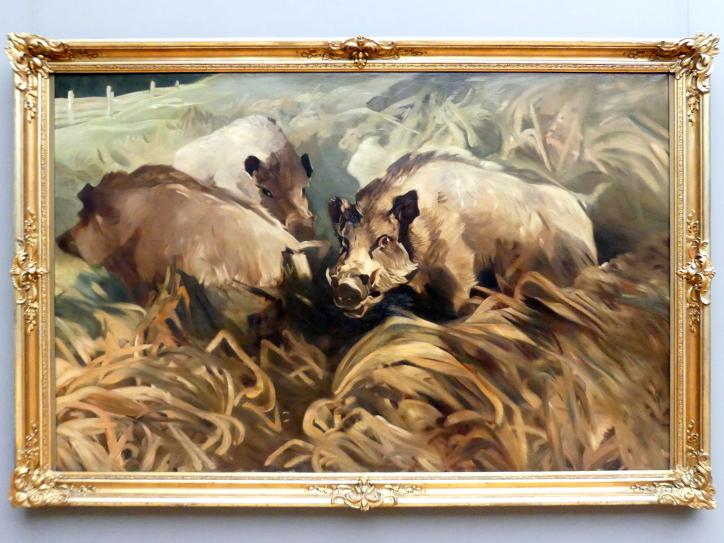 Richard Hofmann (1917), Wildschweine, Dresden, Albertinum, Galerie Neue Meister, 2. Obergeschoss, Saal 5, 1917, Bild 1/2