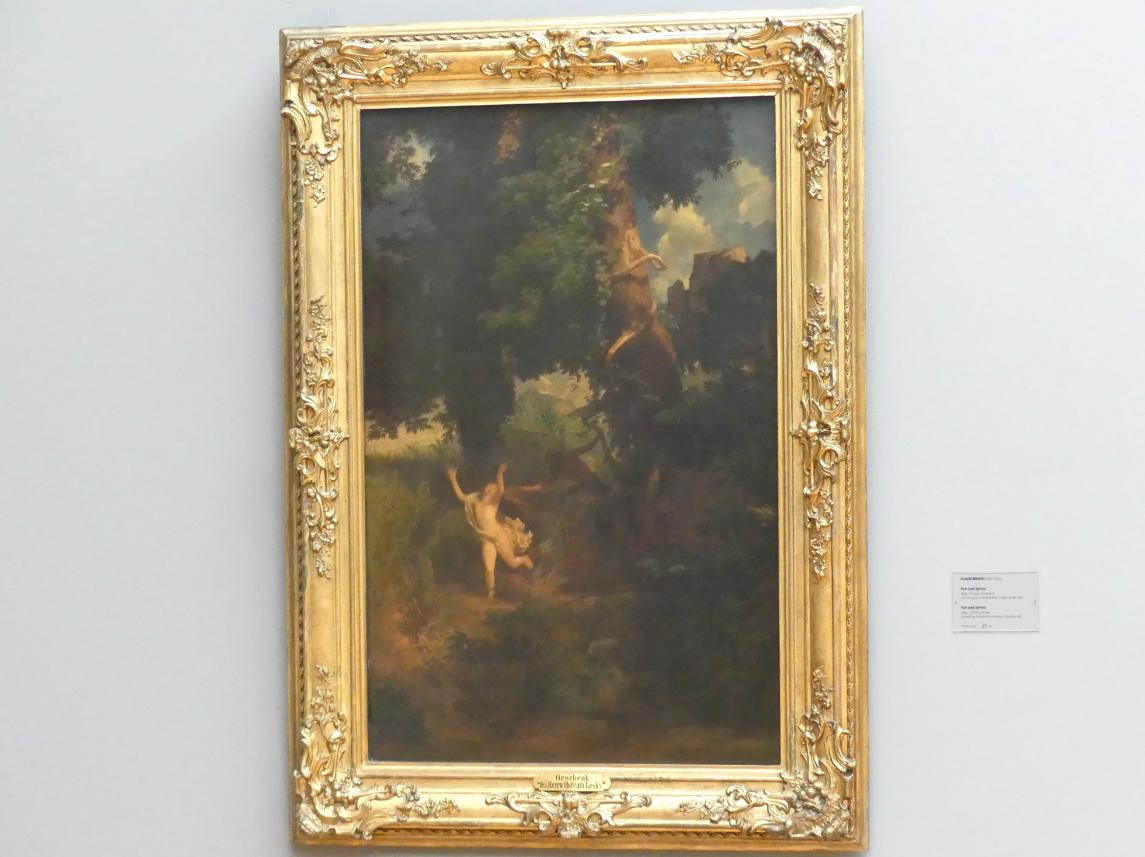 Arnold Böcklin (1851–1897), Pan und Syrinx, Dresden, Albertinum, Galerie Neue Meister, 2. Obergeschoss, Saal 6, 1854, Bild 1/2