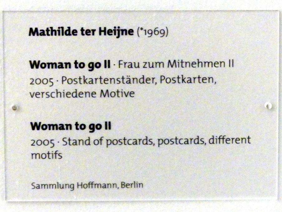Mathilde ter Heijne (2000–2005), Woman to go II - Frau zum Mitnehmen II, Dresden, Albertinum, Galerie Neue Meister, 2. Obergeschoss, Saal 8, 2005, Bild 3/3