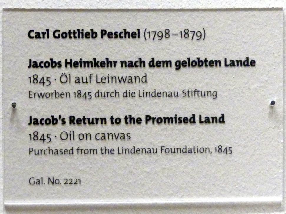 Carl Gottlieb Peschel (1845), Jakobs Heimkehr nach dem gelobten Lande, Dresden, Albertinum, Galerie Neue Meister, 2. Obergeschoss, Saal 8, 1845, Bild 2/2