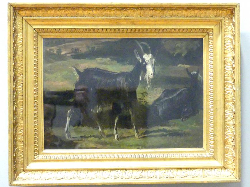 Christian Friedrich Gille (1831–1867), Ziegen auf der Wiese, Dresden, Albertinum, Galerie Neue Meister, 2. Obergeschoss, Saal 9, um 1850, Bild 1/2