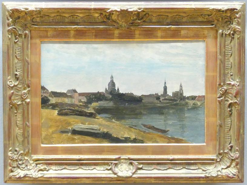 Christian Friedrich Gille (1831–1867), Das Altstädter Elbufer in Dresden, Dresden, Albertinum, Galerie Neue Meister, 2. Obergeschoss, Saal 9, um 1835–1840, Bild 1/2