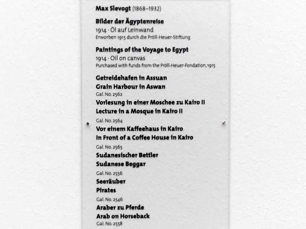 Max Slevogt (1886–1931), Vorlesung in einer Moschee zu Kairo II, Dresden, Albertinum, Galerie Neue Meister, 2. Obergeschoss, Saal 12, 1914, Bild 2/2