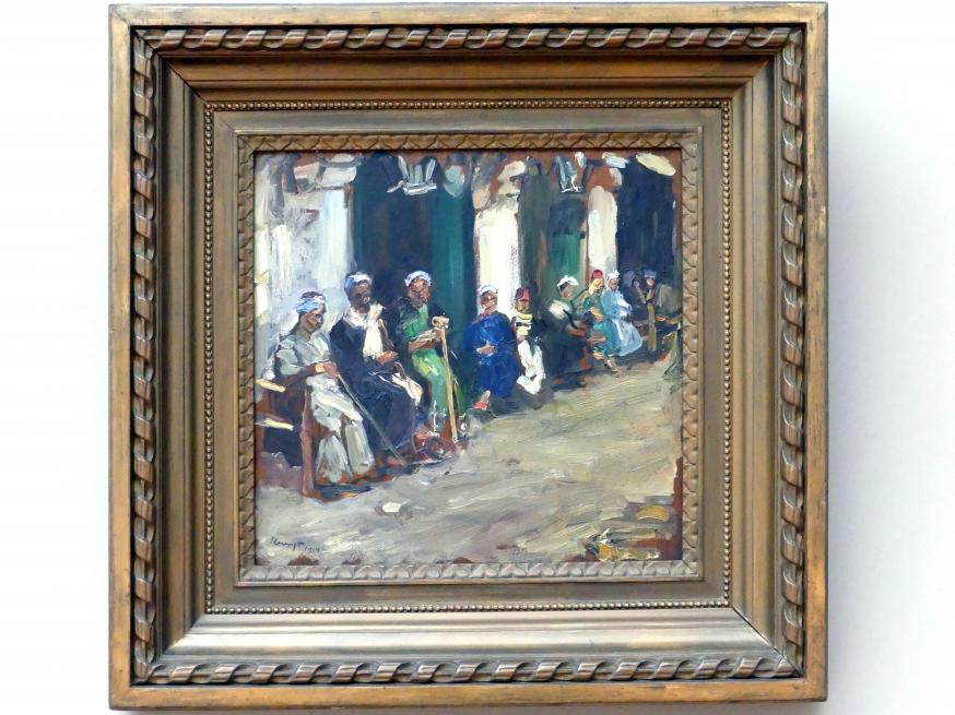 Max Slevogt (1886–1931), Vor einem Kaffeehaus in Kairo, Dresden, Albertinum, Galerie Neue Meister, 2. Obergeschoss, Saal 12, 1914