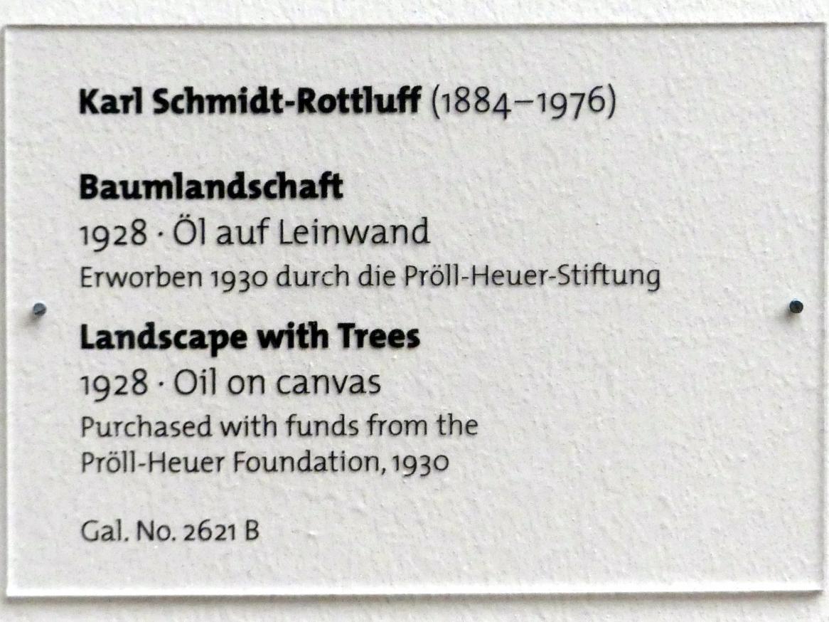 Karl Schmidt-Rottluff (1907–1937), Baumlandschaft, Dresden, Albertinum, Galerie Neue Meister, 2. Obergeschoss, Saal 13, 1928, Bild 2/2