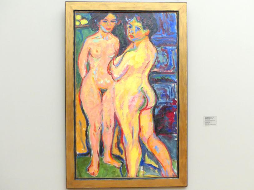 Ernst Ludwig Kirchner (1904–1933), Stehende nackte Mädchen am Ofen, Dresden, Albertinum, Galerie Neue Meister, 2. Obergeschoss, Saal 13, 1908, Bild 1/2