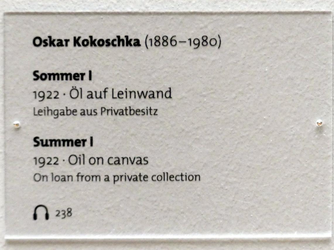 Oskar Kokoschka (1909–1955), Sommer I, Dresden, Albertinum, Galerie Neue Meister, 2. Obergeschoss, Saal 13, 1922, Bild 2/2