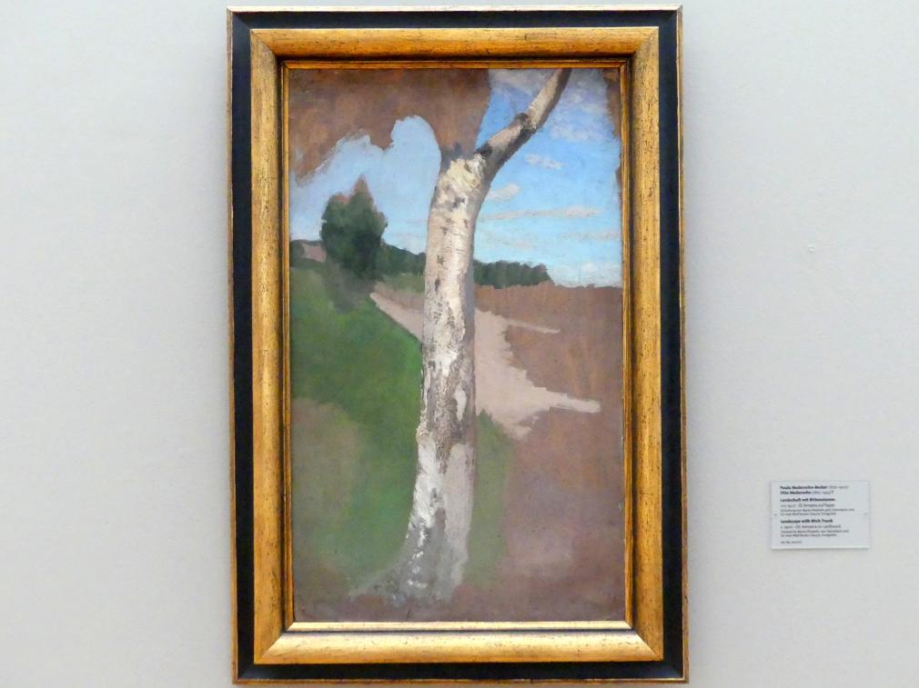 Paula Modersohn-Becker (1900–1910), Landschaft mit Birkenstamm, Dresden, Albertinum, Galerie Neue Meister, 2. Obergeschoss, Saal 13, um 1900, Bild 1/2