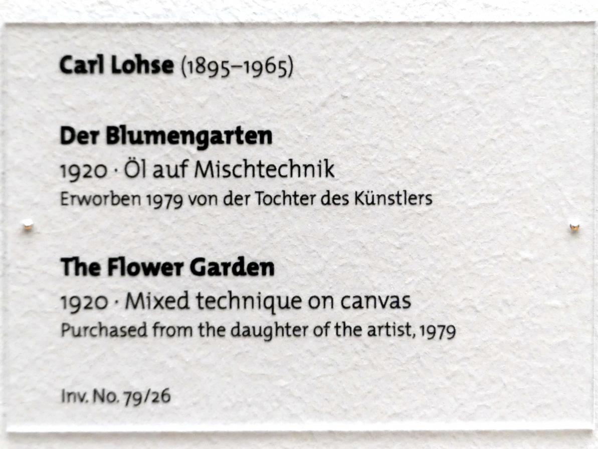 Carl Lohse (1919–1920), Der Blumengarten, Dresden, Albertinum, Galerie Neue Meister, 2. Obergeschoss, Saal 14, 1920, Bild 2/2