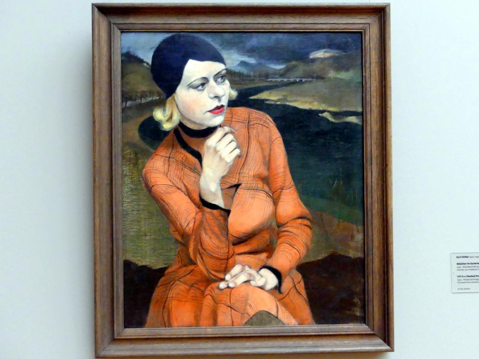 Kurt Eichler (1930), Mädchen im karierten Kleid, Dresden, Albertinum, Galerie Neue Meister, 2. Obergeschoss, Saal 15, 1930