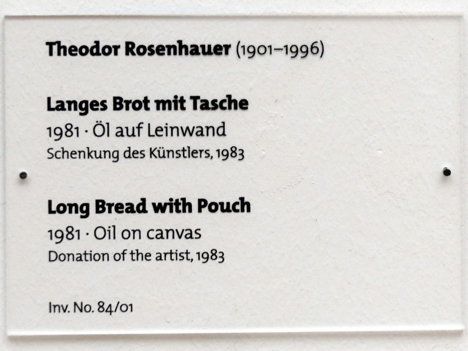 Theodor Rosenhauer (1948–1981), Langes Brot mit Tasche, Dresden, Albertinum, Galerie Neue Meister, 2. Obergeschoss, Saal 16, 1981, Bild 2/2