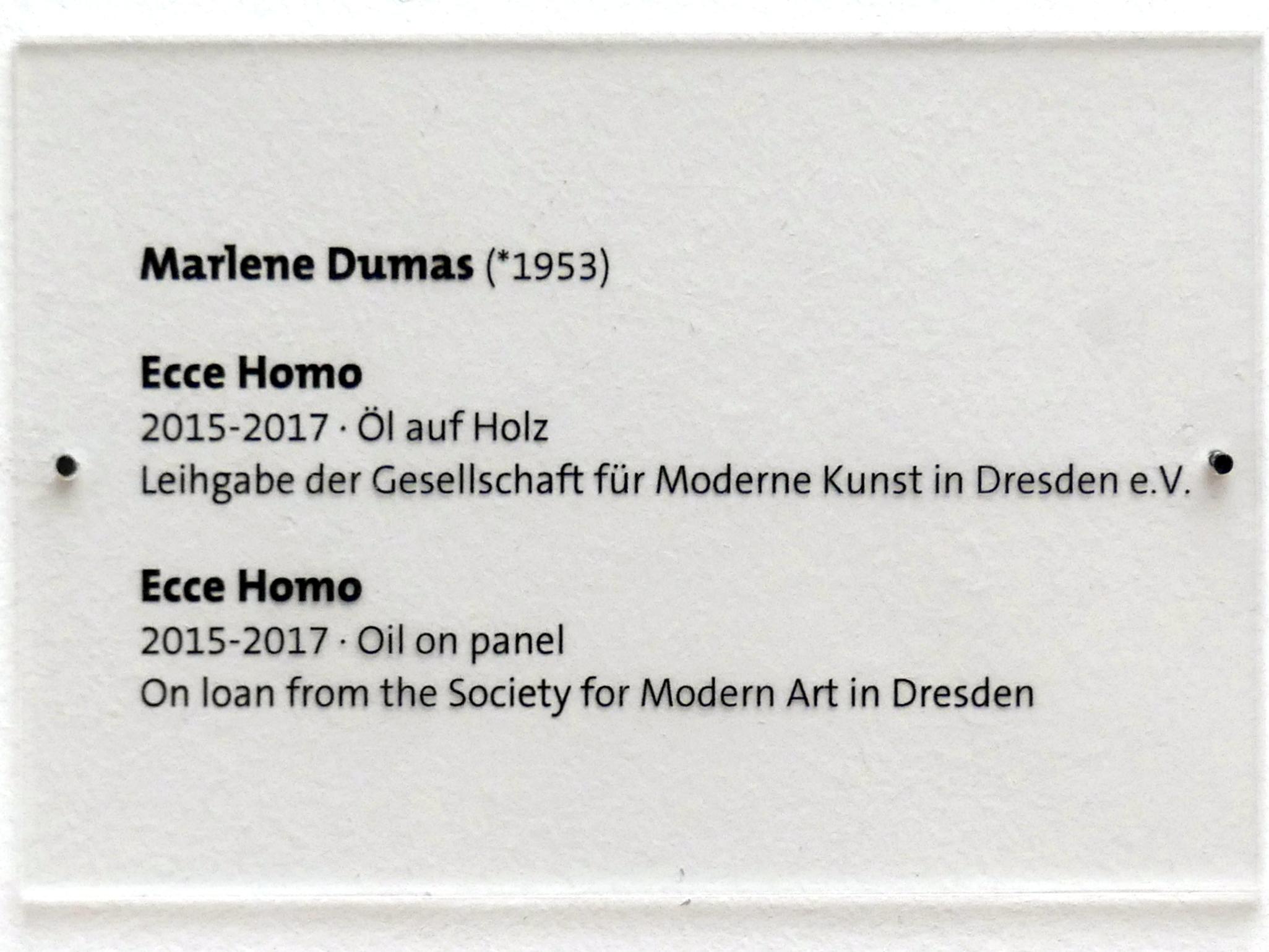 Marlene Dumas (1987–2016), Ecce Homo, Dresden, Albertinum, Galerie Neue Meister, 2. Obergeschoss, Saal 16, 2015–2017, Bild 2/2