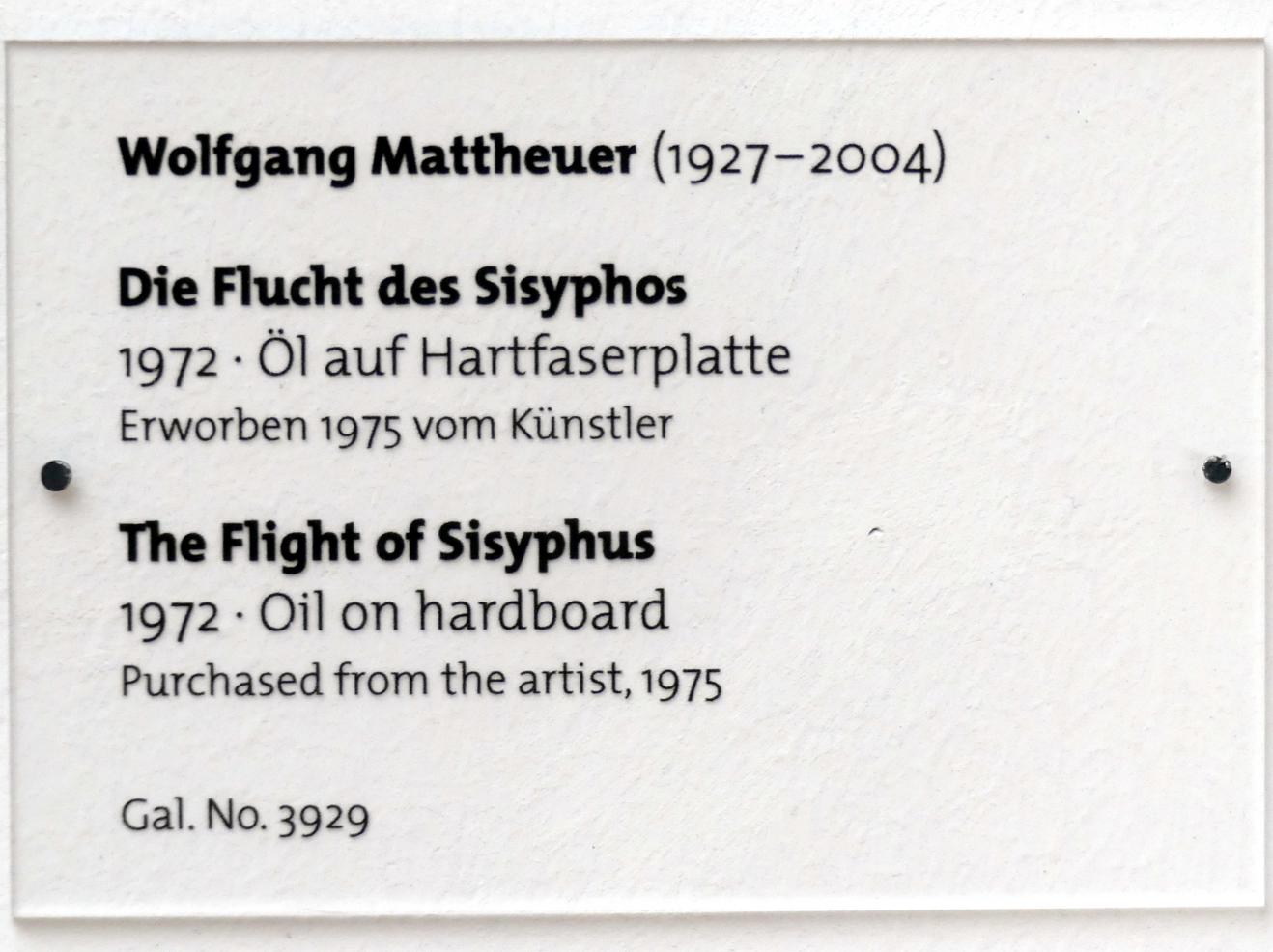 Wolfgang Mattheuer (1972–1984), Die Flucht des Sisyphos, Dresden, Albertinum, Galerie Neue Meister, 2. Obergeschoss, Saal 17, 1972, Bild 2/2