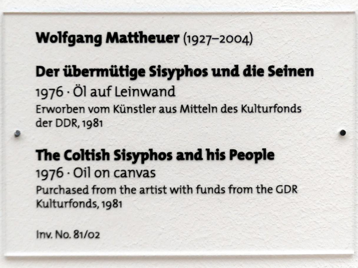 Wolfgang Mattheuer (1972–1984), Der übermütige Sisyphos und die Seinen, Dresden, Albertinum, Galerie Neue Meister, 2. Obergeschoss, Saal 17, 1976, Bild 2/2
